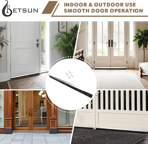 Miniatura 8 de Paquete de 1 cepillo de barrido de puerta de 0.98 pulgadas de ancho x 39.37 pulgadas de largo, sello inferior de puerta de aluminio Retsun