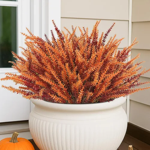 Miniatura 13 de Agusbagli 24 paquetes de plantas falsas de césped artificial, mono, hierba de mono, vegetación resistente a los rayos UV, arreglo de arbustos