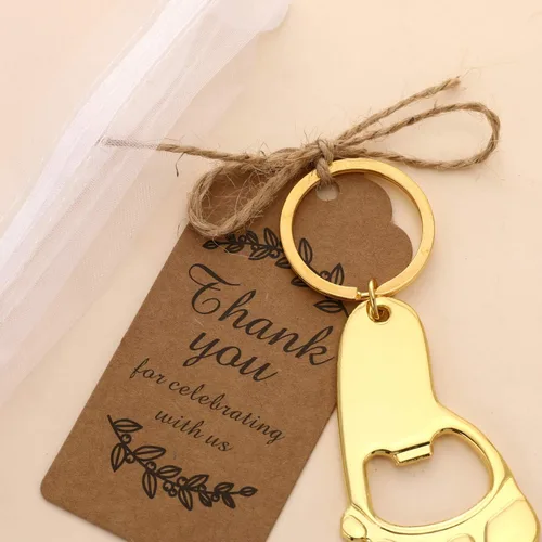 Miniatura 6 de Paquete de 12 llaveros con huella de bebé, abridor de botellas y decoración para baby shower, abrebotellas para invitados de boda, fiesta