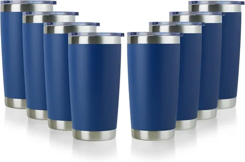 Miniatura 21 de DOMICARE Vaso de acero inoxidable de 20 onzas a granel con tapa, taza de viaje aislada al vacío de doble pared, taza de café con recubrimiento