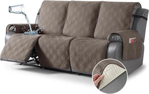 Miniatura 35 de TAOCOCO Fundas para Sillón de Dos Plazas Reclinable 100% Impermeables, Fundas Divididas para Loveseat Reclinable, Funda Antideslizante para Sofá