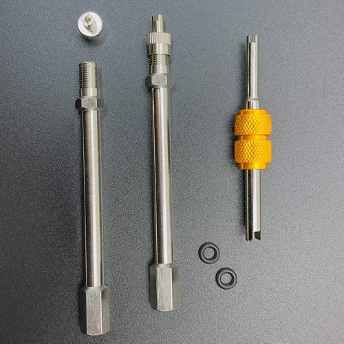 Miniatura 4 de Extensiones de vástago de válvula doble, juego de 2 piezas, resistente, extensores de vástago de válvula de doble rueda de metal de 180 grados