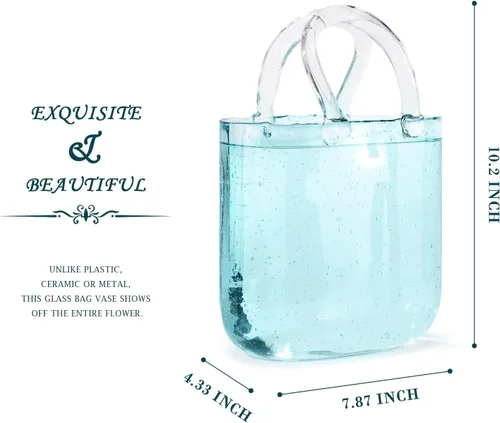 Miniatura 2 de Jarrón de cristal para flores, florero único con cuenco de peces de burbujas, hecho a mano, florero de vidrio transparente para pecera, decoración