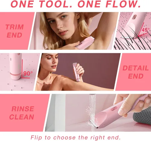 Miniatura 8 de Recortadora de Bikini para Mujeres – Afeitadora Eléctrica Suave para Áreas Sensibles, Afeitadora Recargable USB-C Impermeable para Cuerpo y Cara