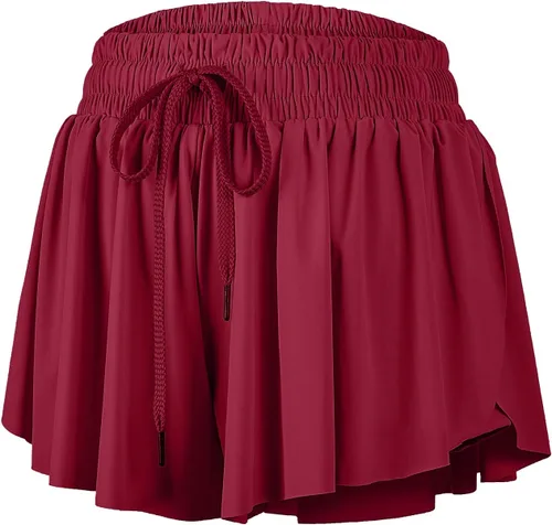Miniatura 14 de Blaosn Pantalones cortos atléticos fluidos para mujer, gimnasio, yoga, entrenamiento, correr, pantalones cortos de tenis, falda falda linda, ropa