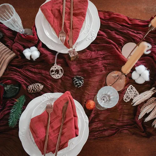 Miniatura 9 de Camino de mesa de gasa de 10 pies, camino de mesa de gasa transparente a granel para fiestas de vacaciones, despedida de soltera, decoración