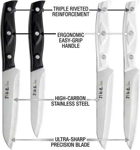 Miniatura 3 de HAMMER IRON ALLEY 4 cuchillos de pelar – Cuchillos de pelar de frutas y verduras de 4/4.5 pulgadas – Cuchillo de cocina ultra afilado – Cuchillos