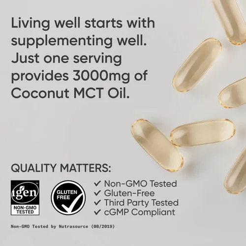 Miniatura 4 de Sports Research Cápsulas de aceite MCT derivadas de aceite de coco, combustible Keto para el cerebro y el cuerpo, alta potencia 3000 mg Derivado