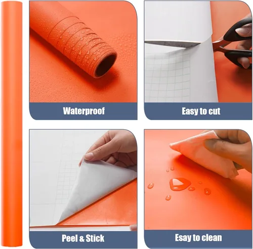 Miniatura 5 de WADILE - Papel pintado despegar y pegar 15.9 x 78.7 pulgadas, papel de contacto extraíble para armarios/encimeras impermeable, papel de pared