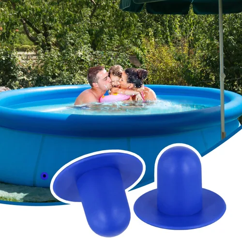 Miniatura 5 de Tinoaly 4 tapones de piscina para piscina sobre el suelo, tapón de orificio de filtro de bomba de goma, tapones de pared para piscinas, repuesto Azul