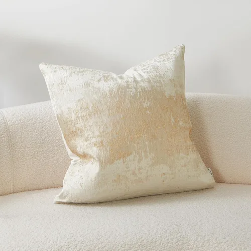Miniatura 8 de THE-TINOART Fundas de almohada de estilo rústico moderno de 18x18, fundas de almohada decorativas tejidas en jacquard beige y dorado para sofá