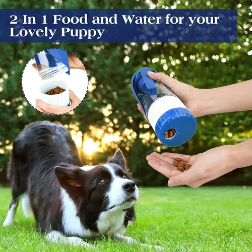 Miniatura 6 de TIOVERY Botella de agua mejorada para perros, dispensador portátil de agua para perros, gatos, cachorros y mascotas con vaso para beber y contenedor