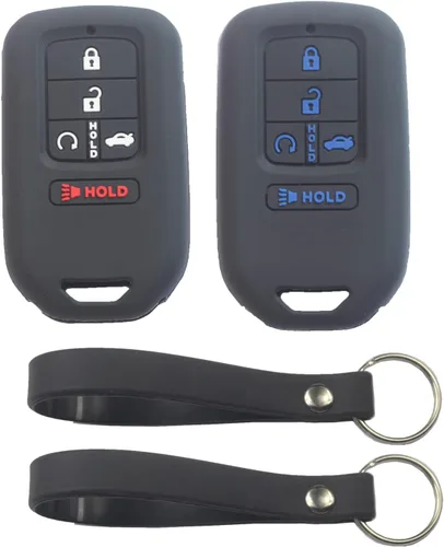 Miniatura 9 de 2 fundas de silicona de goma para llavero inteligente con 5 botones, protector de piel sin llave con llavero compatible con Honda Accord Civic 2018