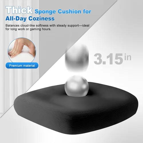 Miniatura 5 de Silla de oficina con respaldo alto, silla de escritorio de malla, silla ergonómica para computadora con reposacabezas, reposabrazos ajustables 3D