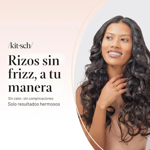Miniatura 8 de Kitsch Juego de rizadores sin calor satinados, rizos sin calor durante la noche con rizador de pelo de 34 pulgadas y 2 bandas elásticas de satén, 05