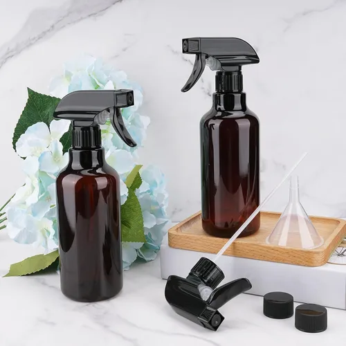 Miniatura 2 de Botellas de spray de plástico Hethyo Botellas de spray vacías 16.9oz/500ml Paquete de 2 botellas de pulverización resistentes Botella de agua