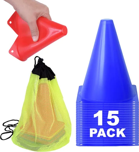 Athllete Conos para entrenamiento deportivo, 7 pulgadas de alto y visibles, duraderos y fáciles de manejar, ideales para todo tipo de conos de