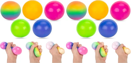 Miniatura 9 de LovesTown 5 bolas antiestrés para adultos, juguetes para apretar, para niños, bolas sensoriales para aliviar la ansiedad, regalos de fiesta, bolsas