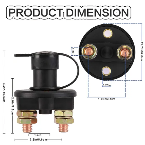 Miniatura 2 de Interruptor de desconexión de batería de 2 piezas, aislador de batería de 12 V 24 V, interruptor de apagado de energía para automóvil marino, barco