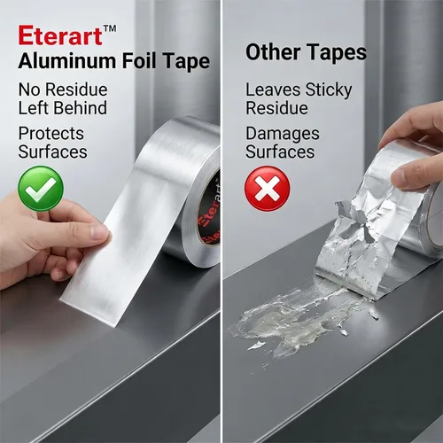 Miniatura 8 de ETERART Cinta de Conducto de Papel de Aluminio Resistente, Sellado y Reparación a Alta Temperatura, Perfecta para HVAC, Conductos de Aire