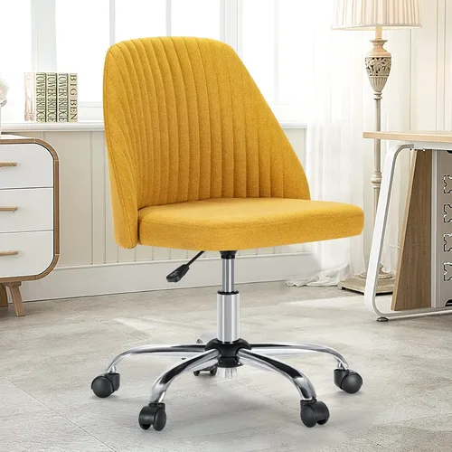 Miniatura 11 de Silla de Oficina DUMOS, Silla de Escritorio Cómoda con Ruedas, Silla Giratoria de Tocador, Sillas de Tarea con Asiento Ancho, Sillas de Computadora