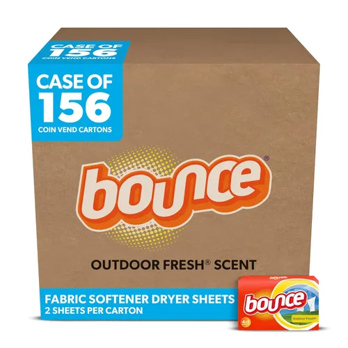 P&G Professional Bounce - Hojas para secadora de suavizante de tela fresca para exteriores, 2 unidades (caja de 156)