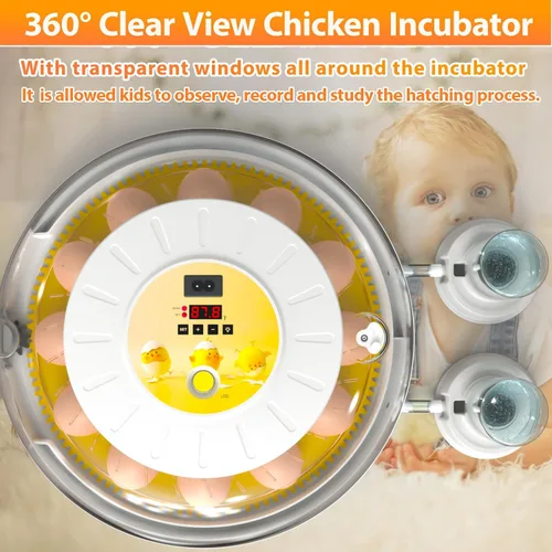 Miniatura 6 de Incubadoras de huevos para incubar huevos con girador automático de huevos, 8 incubadoras para huevos de gallina con vela de huevos para pollo