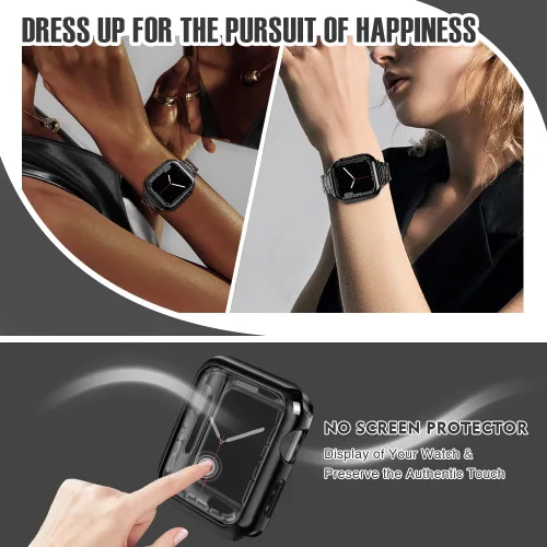Miniatura 3 de top4cus - Funda ecológica protectora, de TPU suave y flexible, compatible con iWatch Series 5, Series 4, Series 3, Series 2 y Series 1 Negro