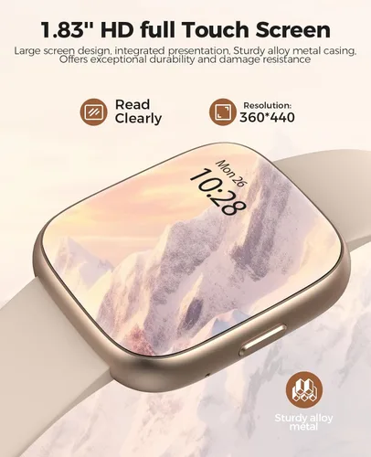 Miniatura 7 de SOUYIE Relojes inteligentes para mujer, IP68 impermeable, Alexa integrado, pantalla personalizable HD de 1.83 pulgadas, frecuencia cardíaca, oxígeno