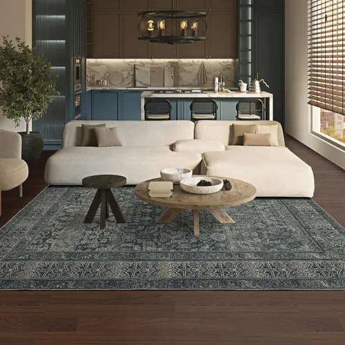 Miniatura 20 de Alfombra de área de 5 x 7, alfombra bohemia vintage, ultra suave, de pelo bajo, lavable, antideslizante, resistente a las manchas, alfombra impresa