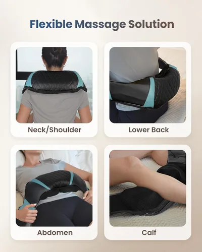 Miniatura 7 de COMFIER Masajeador de cuello inalámbrico con calor, almohada de masaje shiatsu de tejido profundo para aliviar el dolor de espalda y hombro amasado