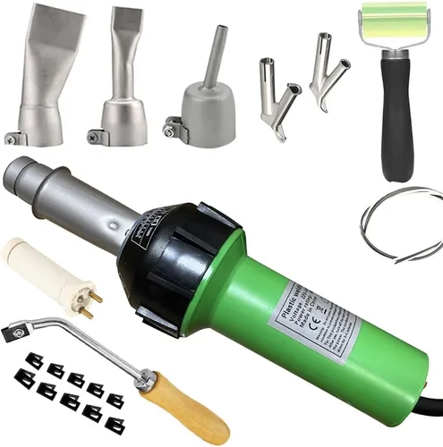 Beyondlife Kit de soldadura de plástico de 1600W Pistola soldadora de aire caliente Pistola de calentamiento Pistola de gas caliente de PVC Pistola