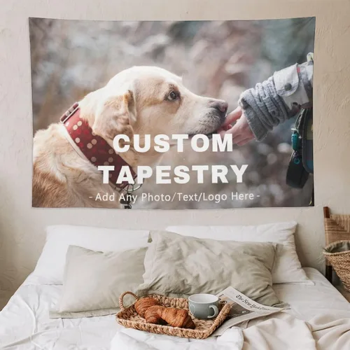 Miniatura 7 de AXKEUDO Regalos para la familia, tapiz personalizado con cualquier foto, telón de fondo para colgar en la pared como arte de pared, recuerdos Diseño