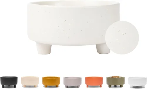 Miniatura 11 de Waggo Uplift - Tazón de cerámica para perros para razas pequeñas, medianas y grandes, pesado y duradero, para alimentos y agua, apto para Crema