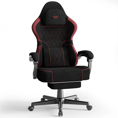 Miniatura 12 de Ferghana Silla ergonómica de cuero para juegos con reposapiés y reposabrazos de acoplamiento, silla de juegos de computadora de respaldo alto