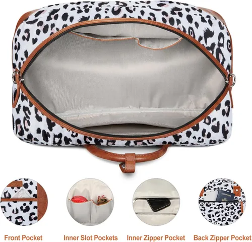 Miniatura 108 de IBFUN Bolsas de fin de semana para mujer, bolsa grande de lona para viaje, bolsa de viaje con compartimento para zapatos, 21 pulgadas, juego de 3