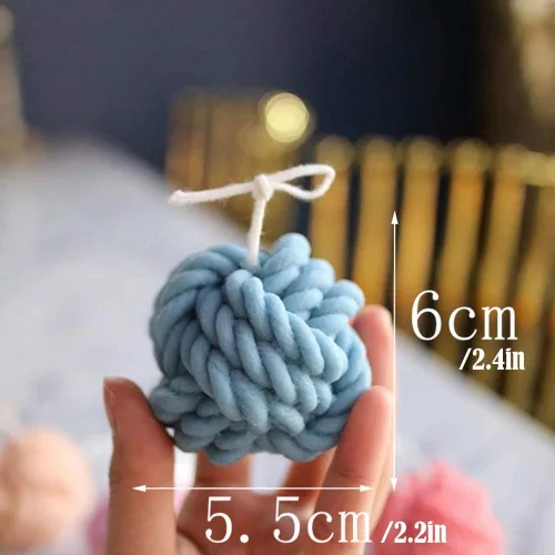 Miniatura 2 de Molde de silicona para vela en forma de bola de lana TOPYS - Molde 3D de cera de soja para jabón hecho a mano, diseño de bola de hilo, adornos