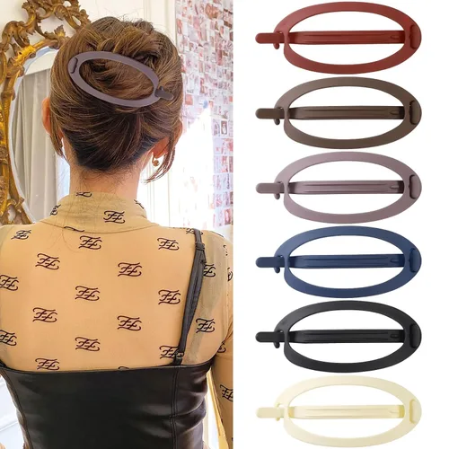Miniatura 21 de Pinzas de pelo planas French Concord - 6 piezas, pinzas de pelo curvas sin deslizamiento, pinzas de agarre para volumen, pinzas de pelo para mujeres
