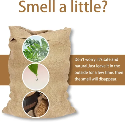 Miniatura 7 de Bolsas Grandes de Arpillera 20x30 Pulgadas de Yute Natural Sacos Individuales de Arpillera, Bolsas Reutilizables para Cultivar Plantas Soportes