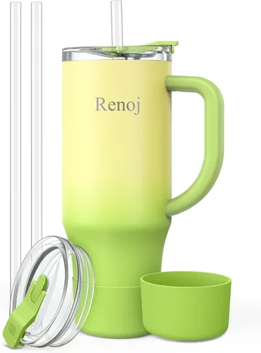 Miniatura 16 de Renoj FlexSlide White - Taza aislada 100% resistente a derrames, para café helado y bebidas calientes, se adapta al portavasos del automóvil, regalo