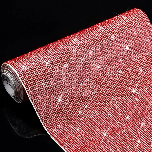 Miniatura 8 de Outus 60750 Piezas Lámina de Pedrería Brillante 59 x 7.87 Pulgadas Pegatina de Pedrería Autoadhesiva de Cristal Brillante con Diamantes de Imitación