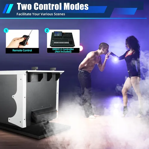 Miniatura 3 de Máquina de niebla, Etapa de DJ Fogger remoto efecto hielo seco piso tumbado espectáculo efecto máquina de niebla de hielo, 3000 W DJ baja máquina