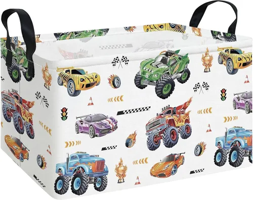 Miniatura 31 de Canasta plegable de almacenamiento para guardería, con revestimiento de polietileno impermeable, de grand tamaño, para niños y niñas, oficina