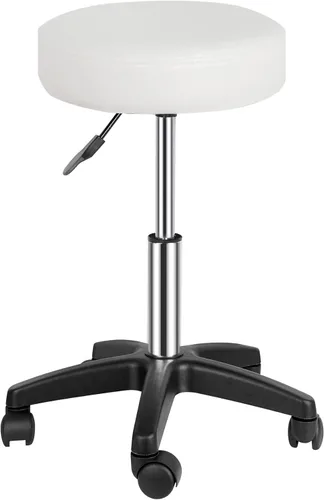 Miniatura 8 de SUPER DEAL Taburetes giratorios sillas giratorias masaje facial spa salón bar taburete ajustable hidráulica silla rodante, color negro