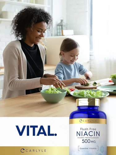 Miniatura 6 de Carlyle Niacina Flush Free 500mg 220 Cápsulas Suplemento sin OMG y sin gluten