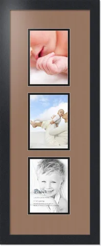 Miniatura 134 de ArtToFrames Marco de fotos tipo collage con estera doble con 3 aberturas de 5x7 y marco negro satinado Uva