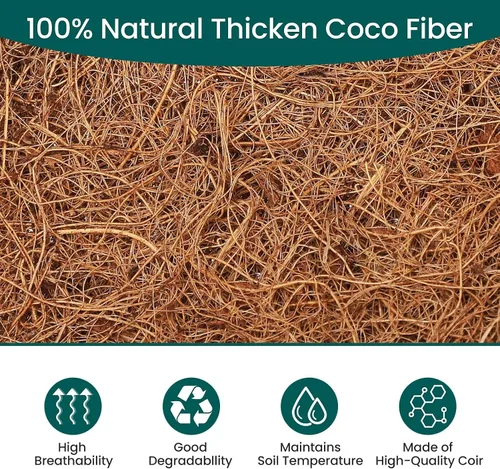 Miniatura 2 de 6 piezas de fibra de coco de 8 pulgadas para plantas, cesta colgante redonda, inserto de repuesto para maceta de coco para caja de ventana, 100%