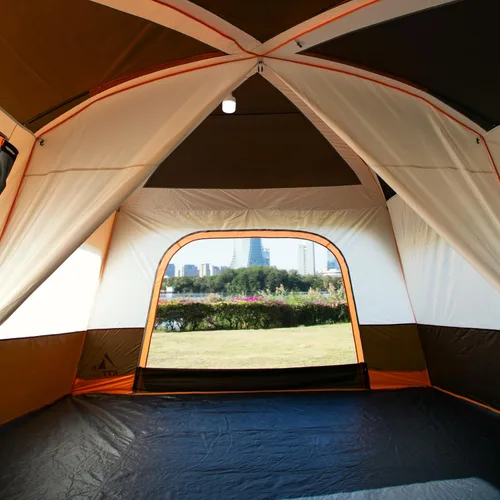 Miniatura 10 de KTT Extra Large Tent 6-10-12-14 Person(A),Family Cabin Tents,2 Rooms,3 Doors and 3 Windows with Mesh,Straight Wall,Waterproof,Double Layer,Big Tent