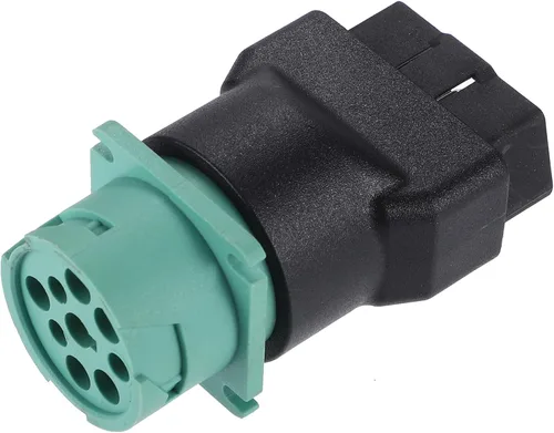 X AUTOHAUX 1 unids Type2 16Pin OBD macho a 9Pin J1939 hembra adaptador de dispositivo de diagnóstico convertidor verde adaptador de cable de