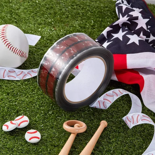 Miniatura 7 de Cinta adhesiva de béisbol de 110 yardas para envolver Navidad, sellado y más (1 rollo)